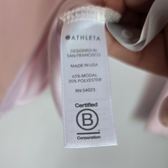 Athleta, New, Waterfall Twist Top in Delicate Pink Yoga Pilates, Size Small - Picture 7 of 8